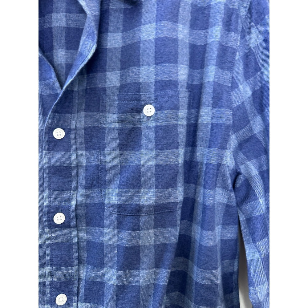 NWT The Normal Brand Jasper Button Down Long Sleeve Shirt Medium Soft Blue Plaid - Picture 4 of 10